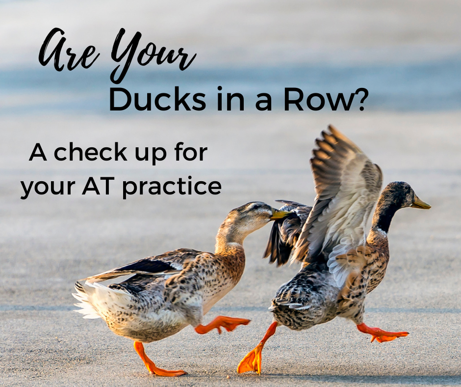Are Your Ducks In A Row? A CHeck Up For Your AT Practice